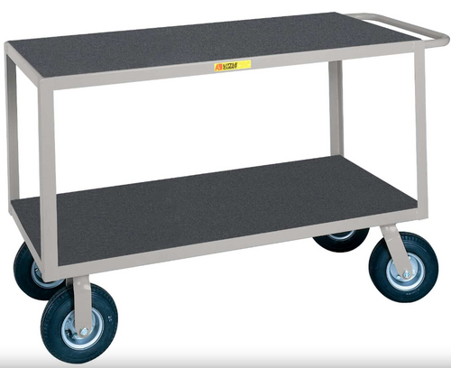 Little Giant GF-2436-9PM Flush-Handle Instrument Cart - Non-Slip Vinyl Shelf Surfaces
