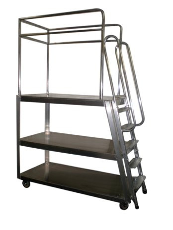 Rol-Away Aluminum Work Platform with Handrails  SH-6-TR