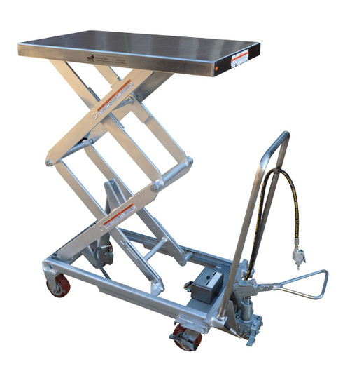 Vestil AIR-800-D-PSS Partially Stainless Steel Air Hydraulic Carts