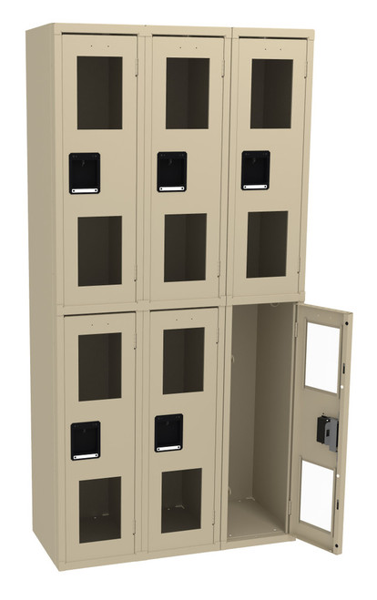 Tennsco Double Tier C-Thru Lockers - Without Legs