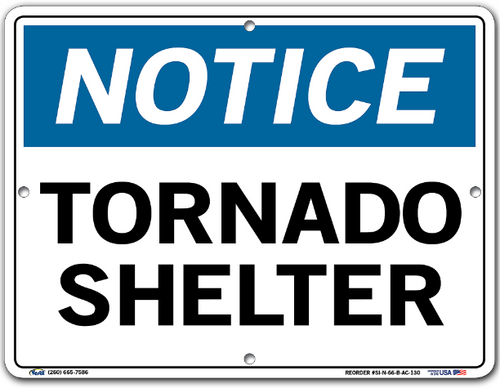 Notice Tornado Shelter