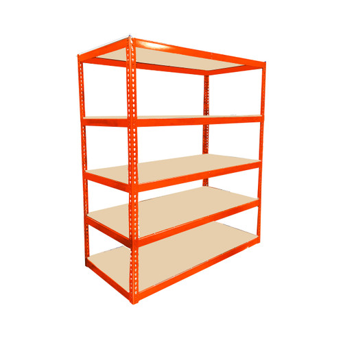 Material Flow Orange Bulk Rack - 5 Shelf Units - Particle Board