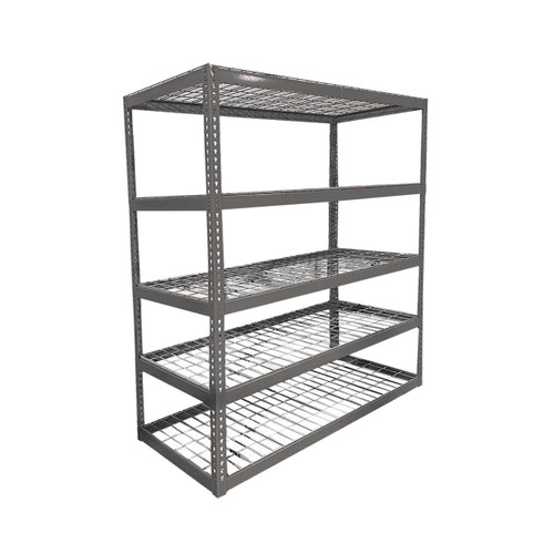 Material Flow Gray Bulk Rack - 5 Shelf Units - Wire Shelves