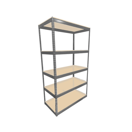 Gray Bulk Shelving - 5 Shelf Units - Particle Board  Material Flow