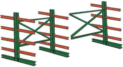 Material Flow Double Sided Structural Cantilever Racking - 8 Ft Column Height