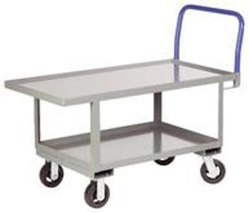 Little Giant Work Height Platform Truck with Lower Shelf - Lip Edge Deck