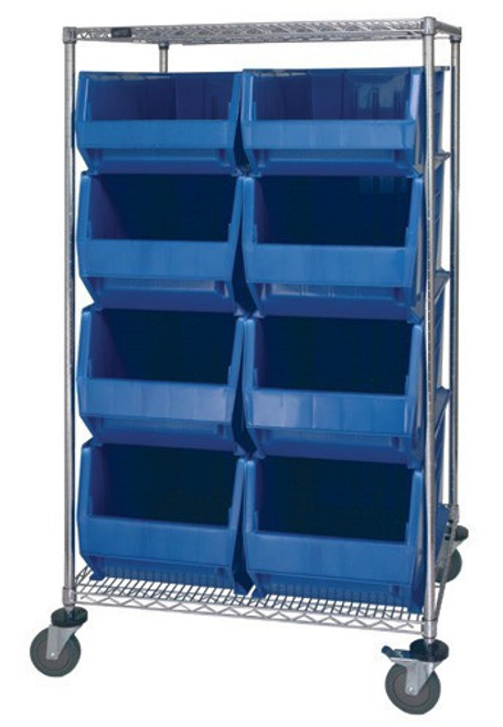 Quantum WRC2-63-3036-974976 Bin Transfer Cart with Blue Hulk Containers Quantum WRC2-63-3036-974976 Bin Transfer Cart with Blue Hulk Containers