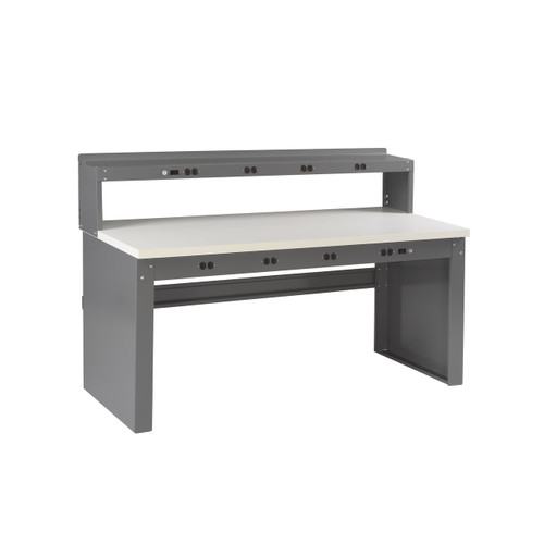 Tennsco Electronic Workbench With Plastic Top, Riser And Panel Legs