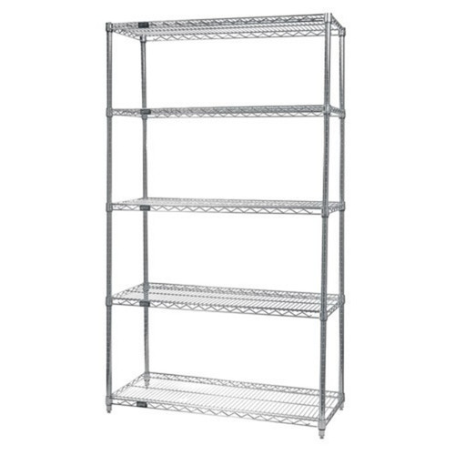 Quantum Genuine Wire Shelving Chrome Starter Kit 5 Shelves 54 Inch High