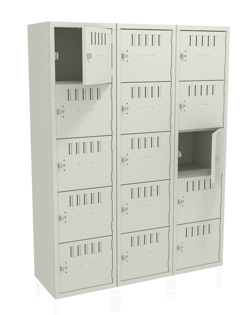 Tennsco Box Lockers - 5 Tier Without Legs - Assembled