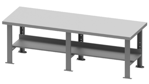 Steel Top Welded Workbench with Shelf, Model: FS-24120 Steel Top Welded Workbench with Shelf, Model: FS-24120