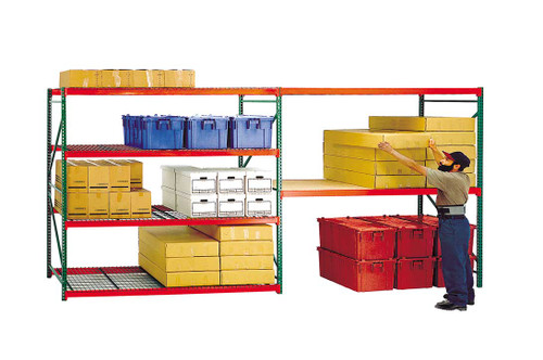 Material Flow Quick Rack Bulk Storage Rack - 10 ft High Unit - Wire Mesh Decking