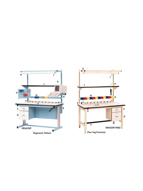 Pro-Line Ergonomic Base Work Station And Electric Height Workbenches - Optional Accessories