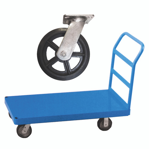 Material Flow 24" x 48" Platform Trucks with Mold-On Rubber Casters