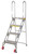 Vestil FLAD-4-SS 4 Step Stainless Steel Folding Ladder with Wheels