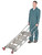 Vestil FLAD-4-SS 4 Step Stainless Steel Folding Ladder with Wheels