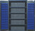 Quantum QSC-QIC16 Interlocking Drawer Storage Cabinet - Blue Bins