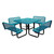 Leisure Craft 46 Inch Square Table with Bench Seats