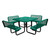 Leisure Craft 46 Inch Square Table with Bench Seats