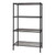 Quantum Genuine Wire Shelving Black Epoxy Starter Kit - 4 Shelves 54 Inch High