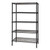 Quantum Genuine Wire Shelving Black Epoxy Starter Kit - 5 Shelves 86 Inch High