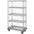 Quantum Dolly Base 3 Sided 5 Shelf Wire Enclosure Cart