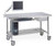 Metro Lab Table with Stainless Island Top and 3-Sided Frame (shown with optional accessories and casters)