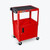 LUXOR AVJ42C Adjustable-Height Steel AV Cart - Cabinet - in red