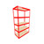 Material Flow Red Bulk Shelving - 5 Shelf Units - Particle Board