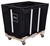 Vinyl Basket Trucks with Wood Base - 4 Bushel - Black - Permanent Liner