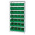 Quantum WR8-239 Giant Open Hopper Wire Shelving with Green Bins