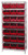 Quantum WR8-255 Giant Open Hopper Wire Shelving with Red Bins