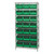 Quantum WR8-255 Giant Open Hopper Wire Shelving with Green Bins