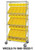 Quantum Slanted Shelf Cart with Bin Holders Combo Cart WRCSL5-74-1848-104220-Y