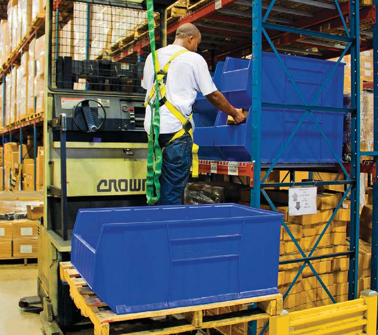 Quantum RackBin Containers on Pallet Rack