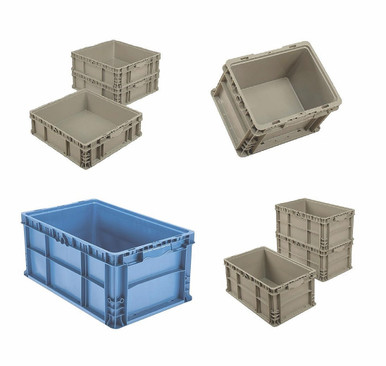 Gray Straightwall Totes – Top Line | Material Flow