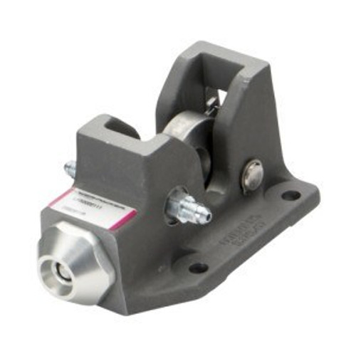 Hydraulic latch with visual indicator and bracket