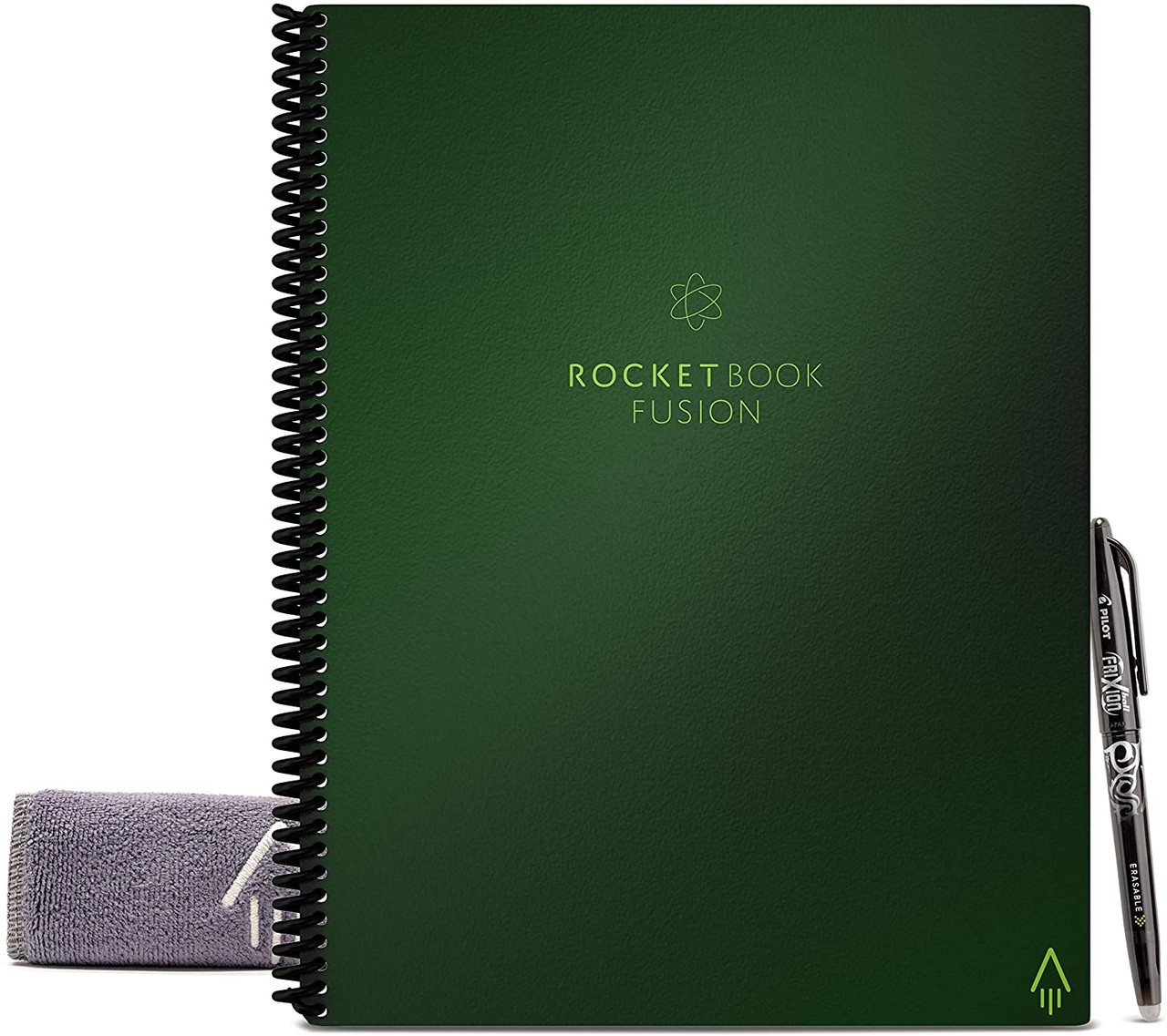 Rocketbook EVRF-L-K-CKG Fusion Smart Reusable Notebook with Pen and Microfiber Cloth, Letter Size, Terrestrial Green