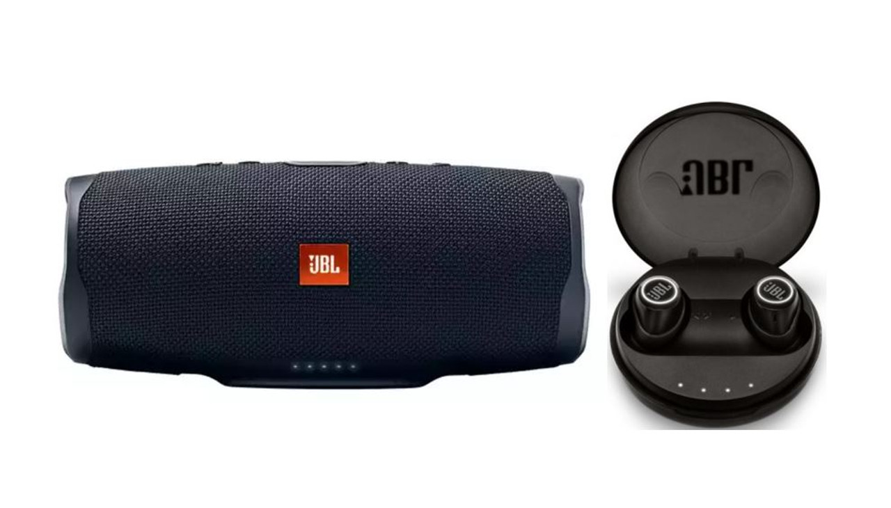 Hubert Hudson Ray Jolly JBL Charge 4 Speaker Free X Headphones Bundle Black, JBLCHARGE4BLKAM-Z - JBL  JBLFREEXBLKBTAM-Z - Certified Refurbished - Deal Parade