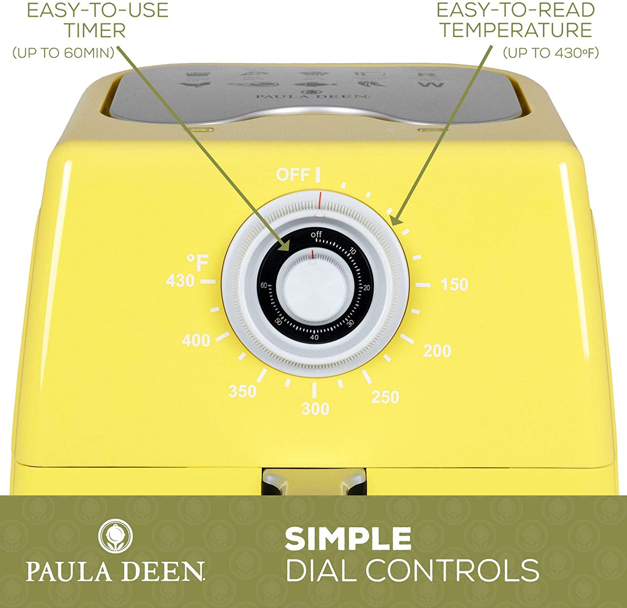 Paula Deen PDAF8TX-2BU 8.5QT 1700 Watt Large Air Fryer, Rapid Air  Circulation System, Butter Yellow - Deal Parade