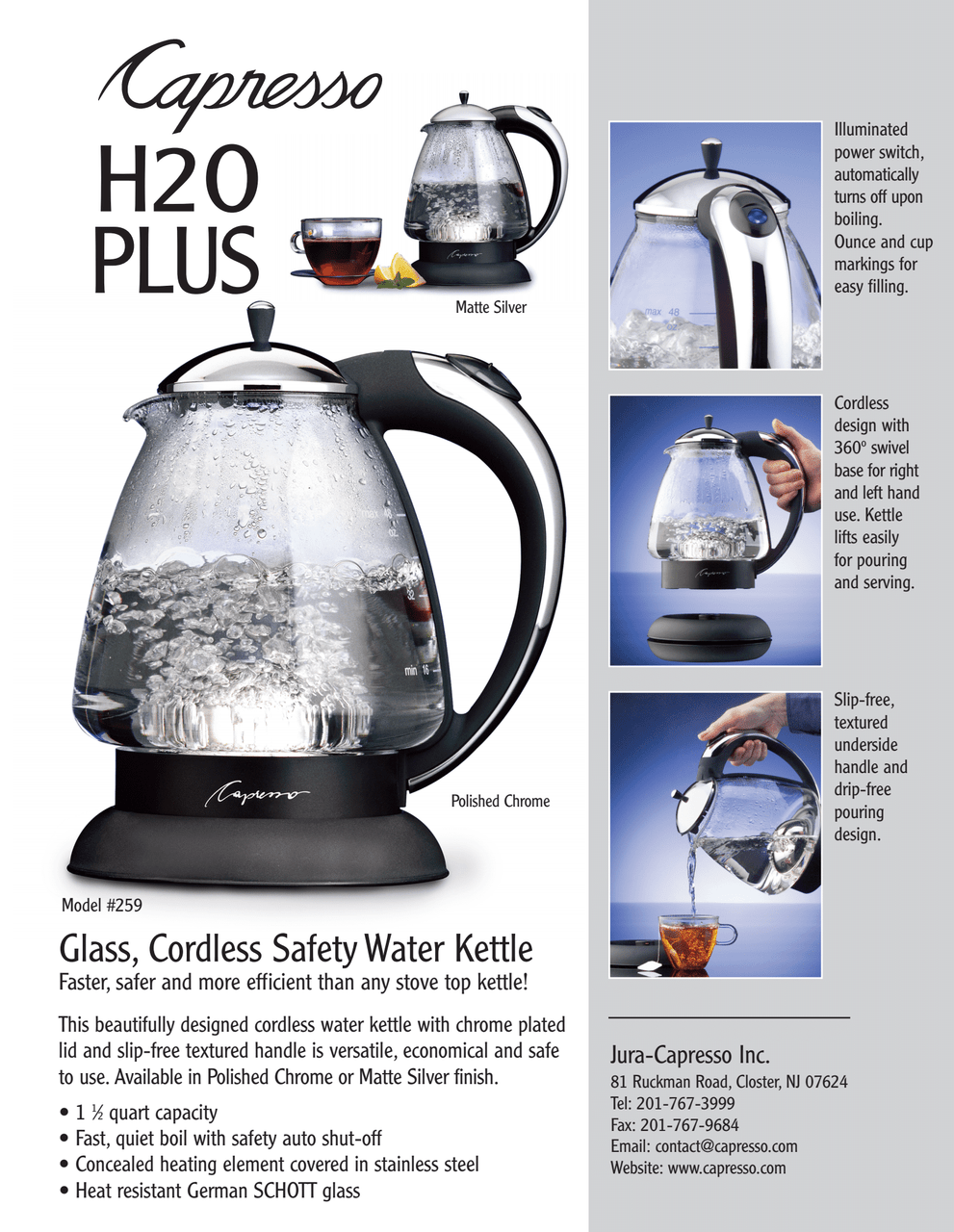 Glass German Water Kettle