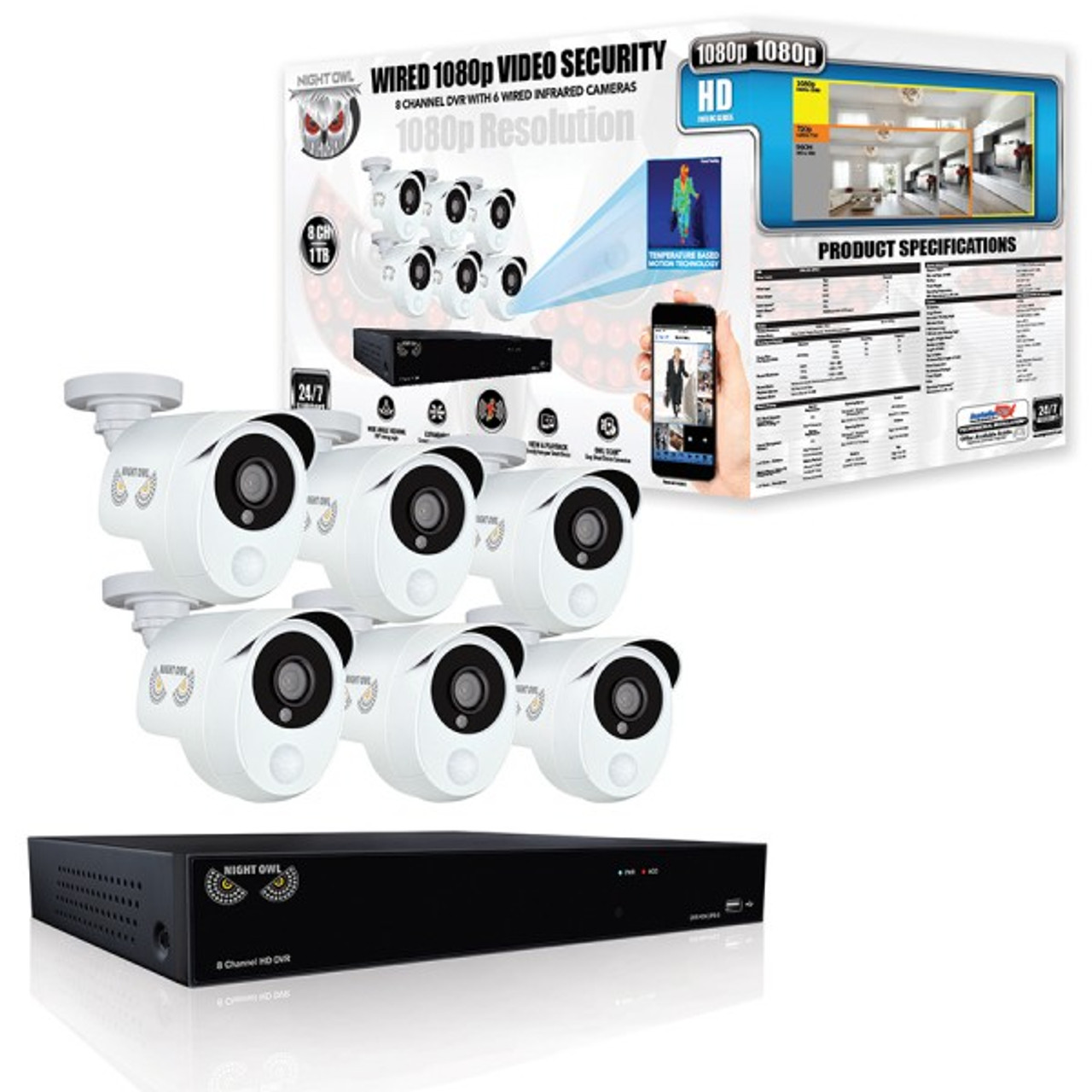 night owl 1080p hd wired security system