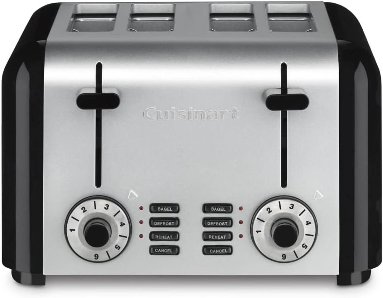 4-Slice Classic Metal Toaster (Black & Brushed Stainless Steel