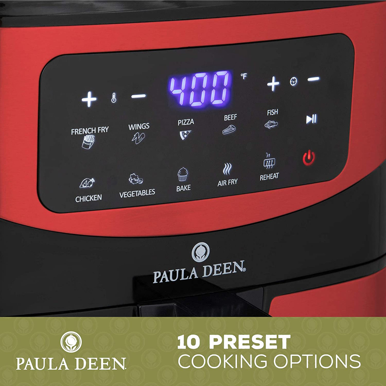 Paula Deen PDKDF579R Stainless Steel 10 QT 1700 Watts Digital LED Display Air  Fryer, Red Stainless - Deal Parade