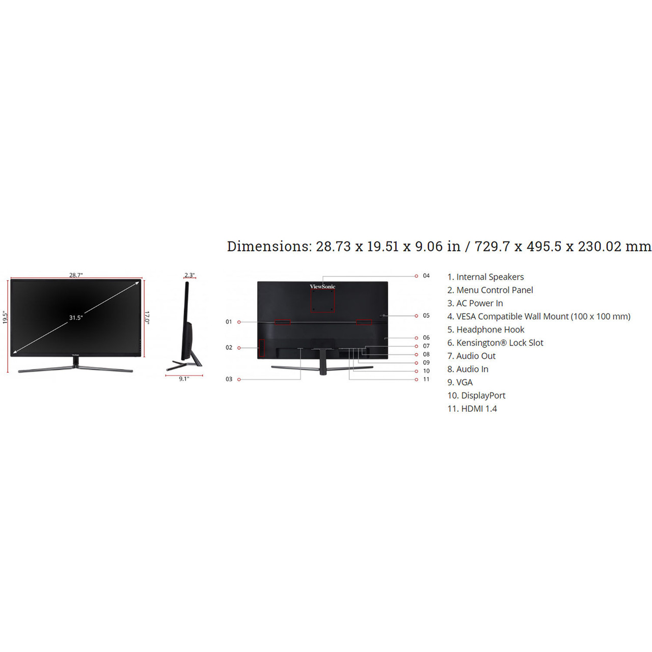 ViewSonic VX3211-2K-MHD-R 32