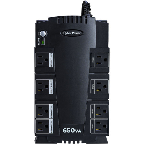 CyberPower SX650G-R 650VA/375W, 8 OL, RJ11/RJ45, 890J 8-Outlet UPS System - Manufacturer Refurbished