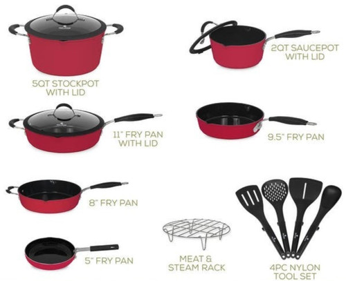 Paula Deen Riverbend Nonstick Cookware Pots and Pans Set, 12 Piece, Gulf  Blue Speckle