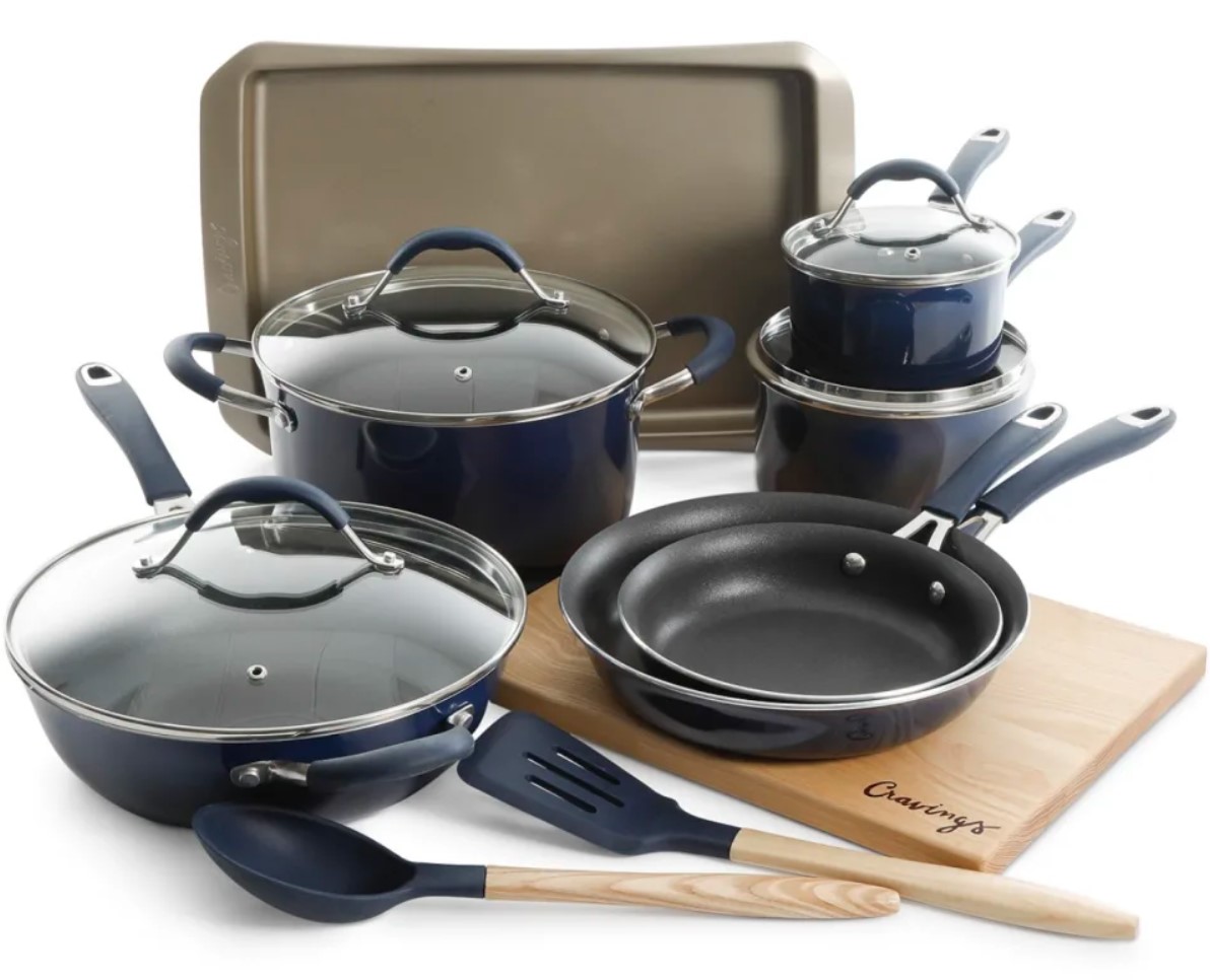 Cravings By Chrissy Teigen 14 Piece Nonstick Aluminum Cookware