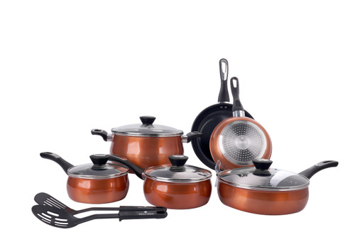 Deen Family 8-Piece GranIT Nonstick Stainless Steel Cookware Set