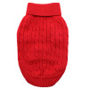 Combed Cotton Cable Knit Sweater for Dogs, Red